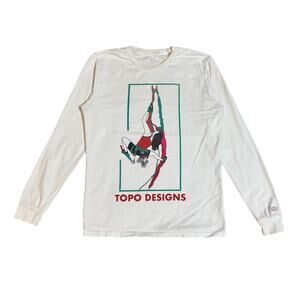 Topo Designs Red Mountain Climber Long Sleeve T Shirt Men's Small